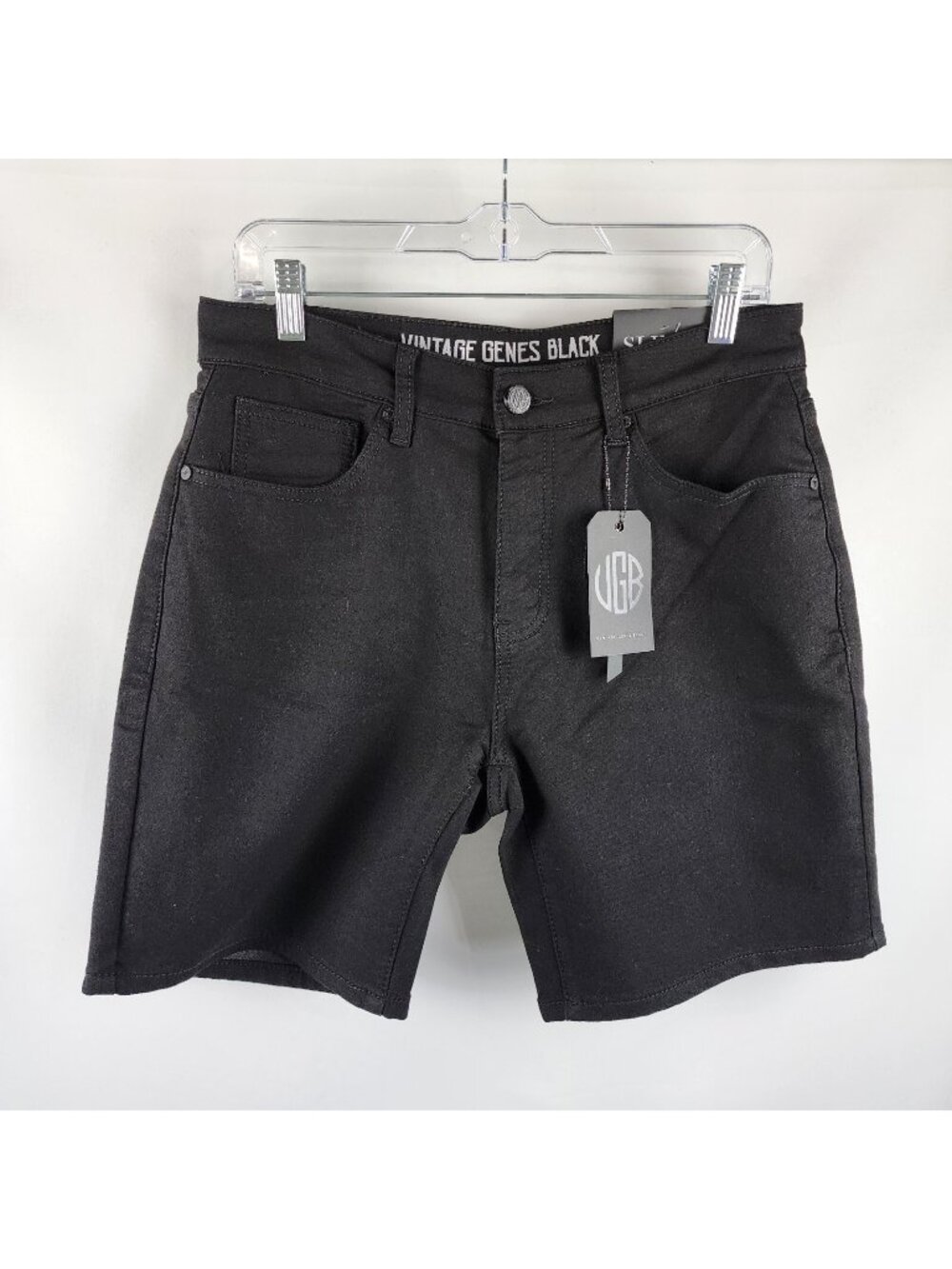 Vintage Genes Black Shorts Mens 30x8 Black Slim Fit French Terry Denim NWT